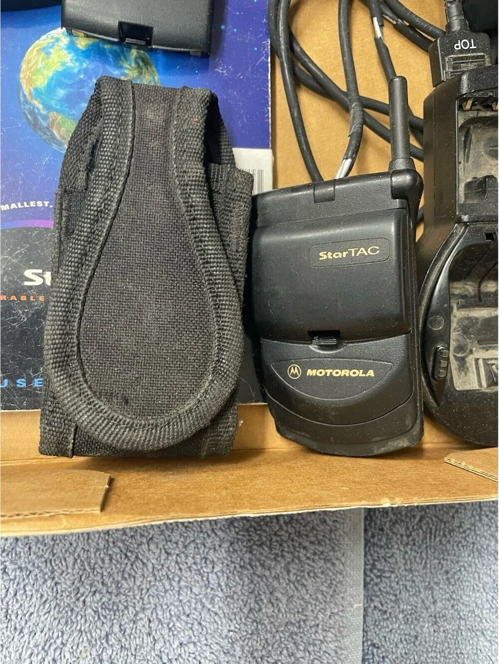 Motorola StarTAC with Box and Manual Charger, Extra Batteries, Case UNTESTED